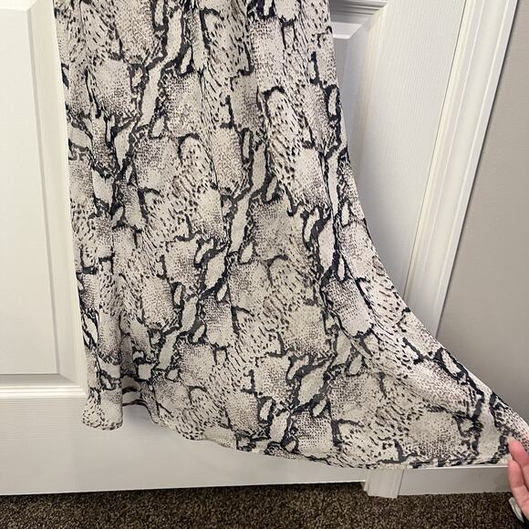 Super Down Dina Draper Sheer Chiffon Maxi Dress Snake Print Medium - Picture 11 of 16